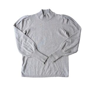 Premise Women's Mock Neck Puff Sleeve Knit Sweater Blouse Top - Size S